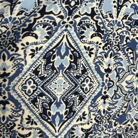 KONA SOL Halter Blue Floral Botanical‎ Blue & White Tankini Swimsuit Swim Top - Picture 9 of 14